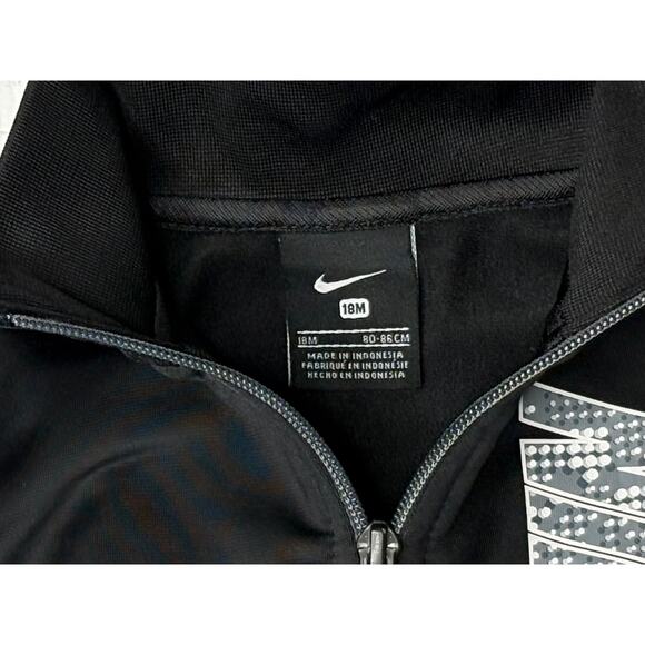 Nike‎ Black Logo Black 2pc Track suit Outfit 18 months Toddler Boy Sportswear - Picture 4 of 10